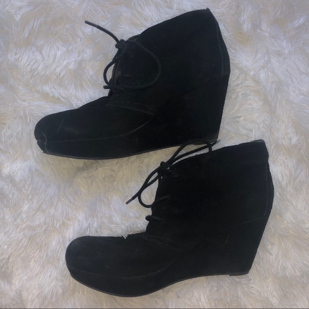 Black Wedge Ankle Bootie